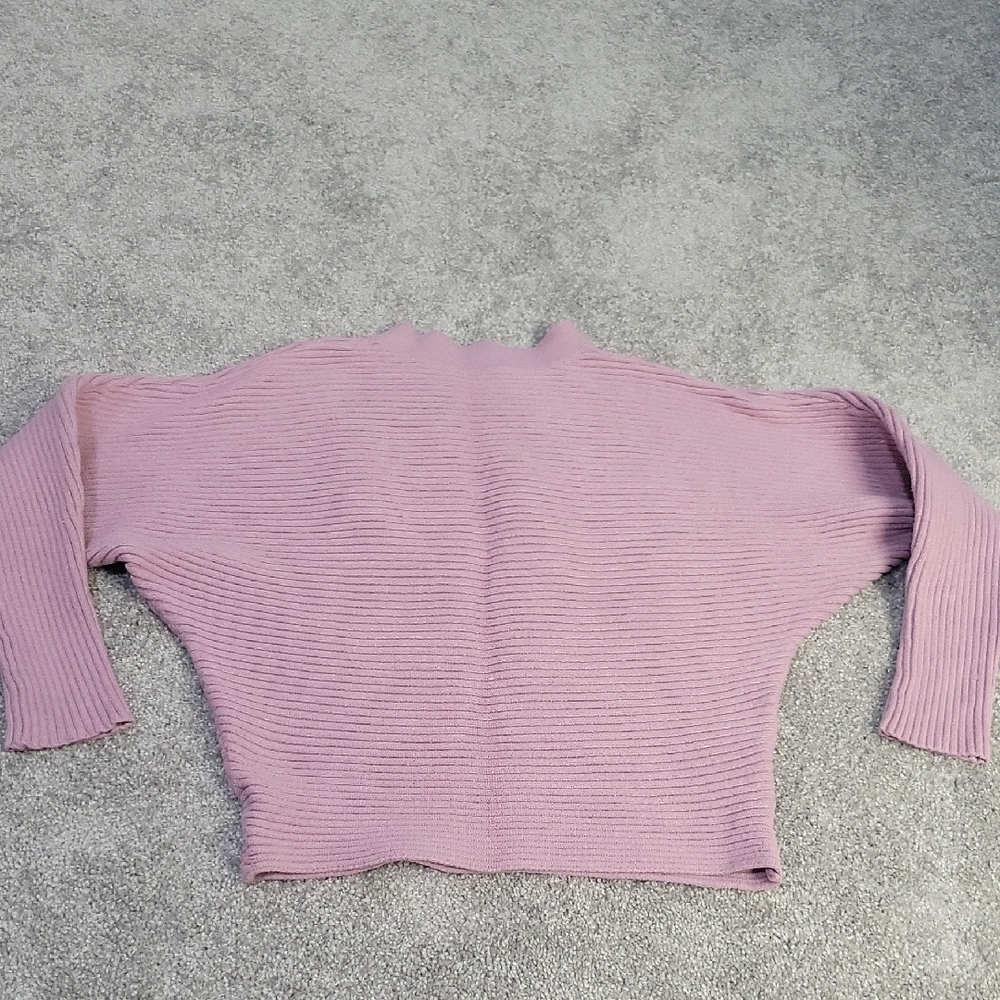 Girls Bat Wing Ribbed Sweater